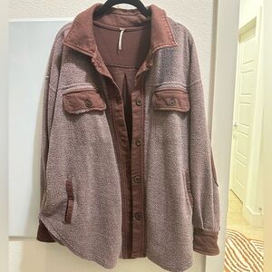 Maroon free people Shacket (shirt jacket)